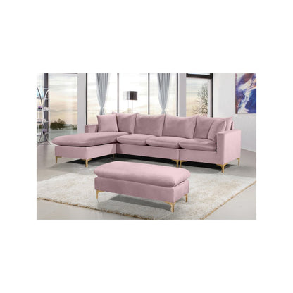 Naomi Pink Velvet 2pc. Reversible Sectional