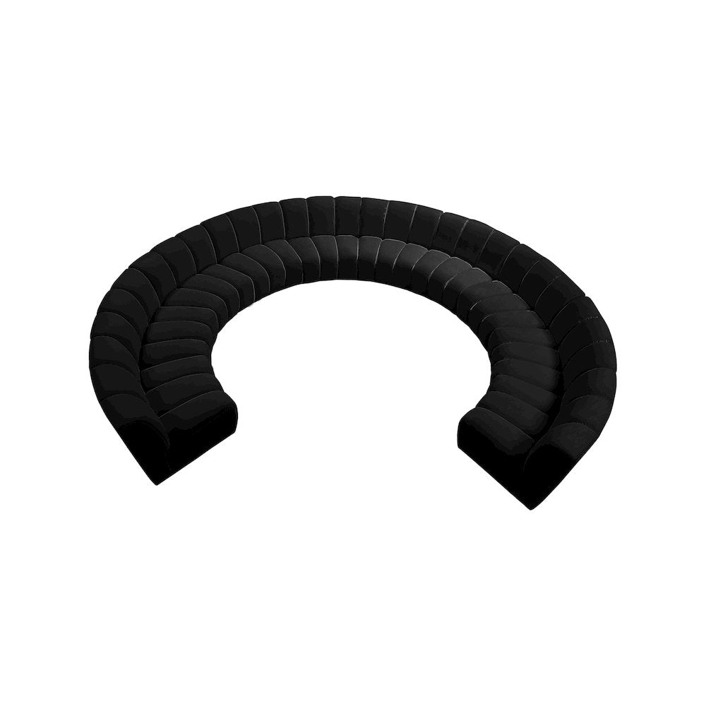 Infinity Black Velvet 10pc. Modular Sectional