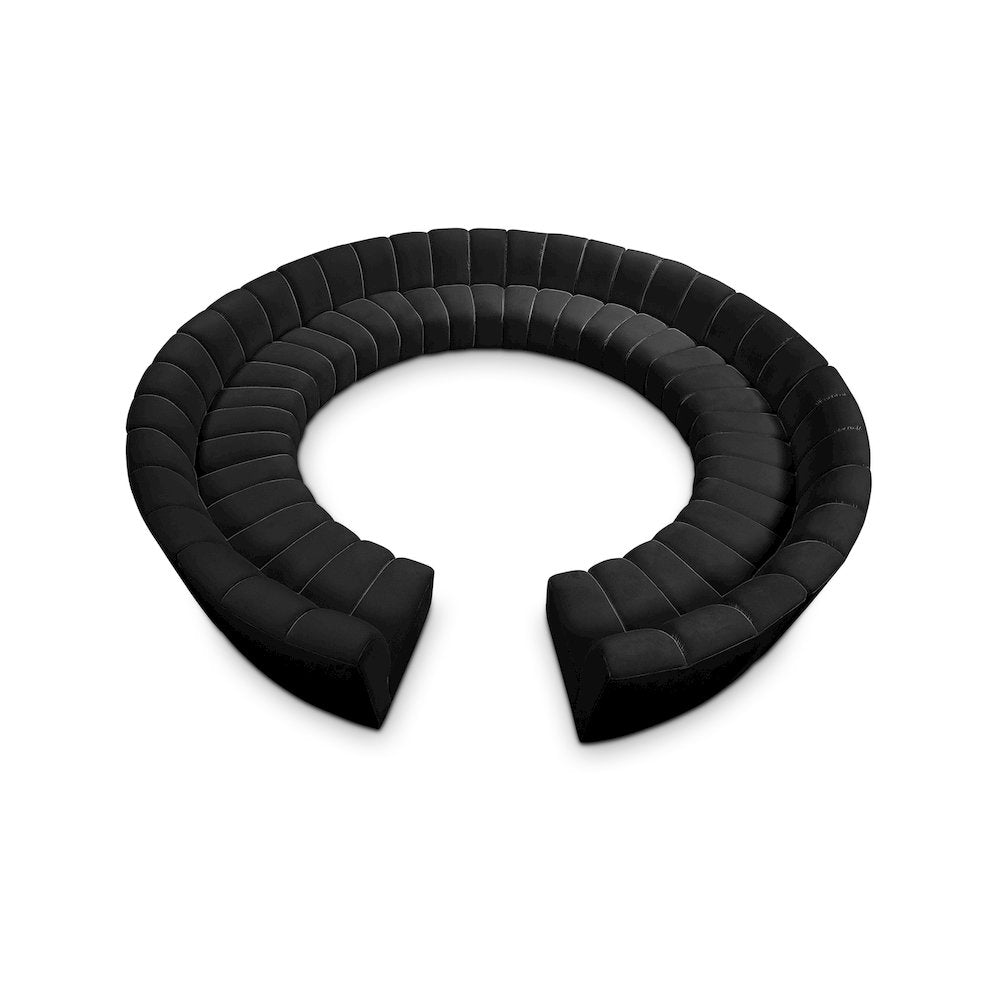 Infinity Black Velvet 12pc. Modular Sectional