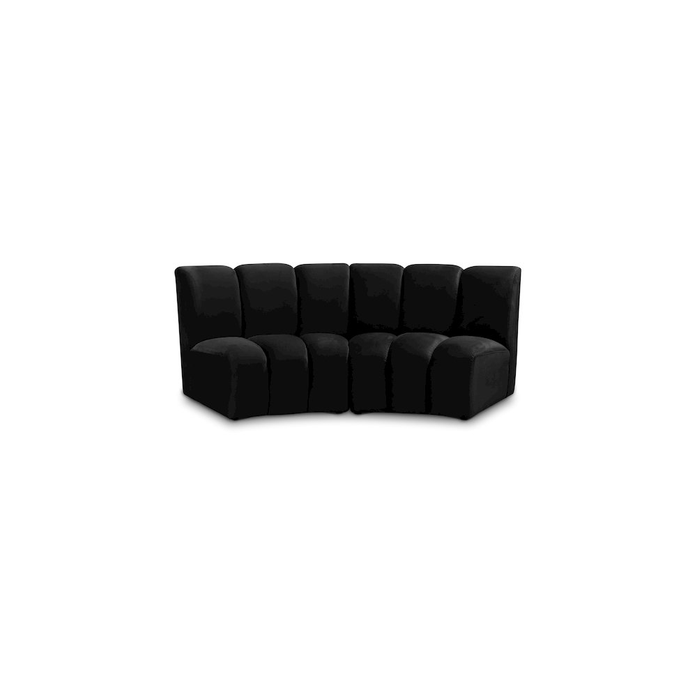 Infinity Black Velvet 2pc. Modular Sectional