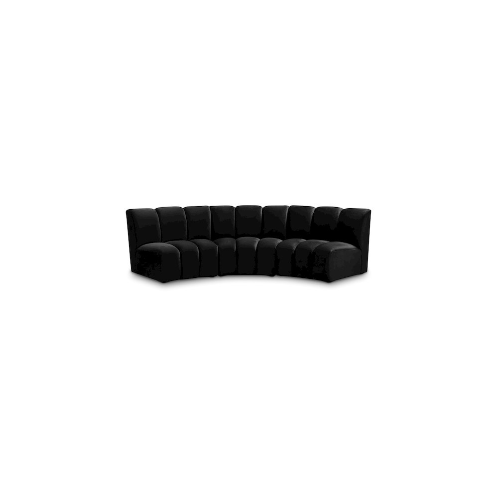 Infinity Black Velvet 3pc. Modular Sectional