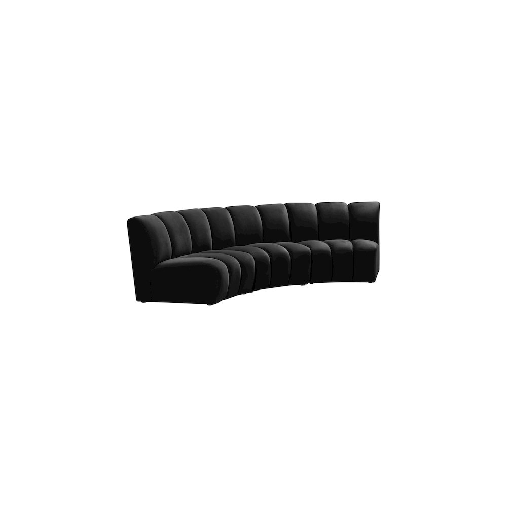 Infinity Black Velvet 3pc. Modular Sectional