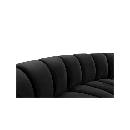 Infinity Black Velvet 3pc. Modular Sectional