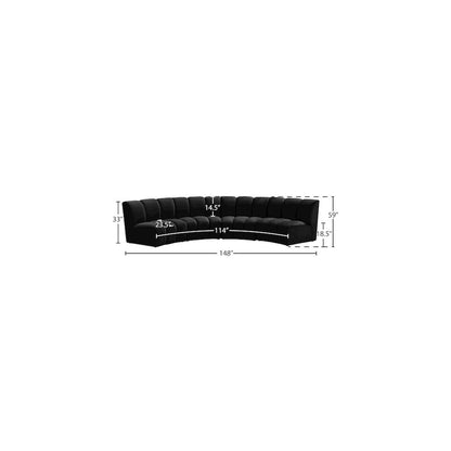 Infinity Black Velvet 4pc. Modular Sectional