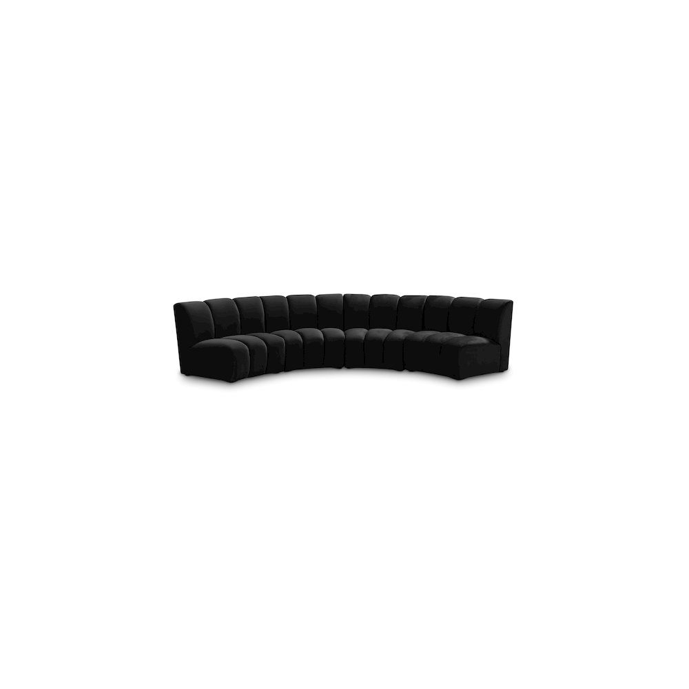Infinity Black Velvet 4pc. Modular Sectional