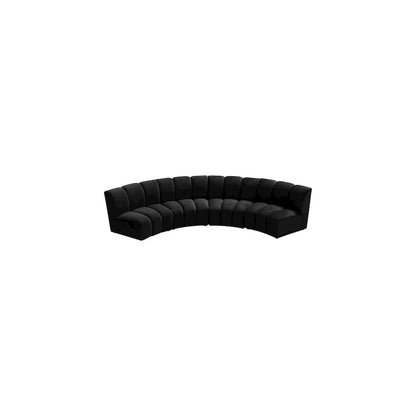 Infinity Black Velvet 4pc. Modular Sectional