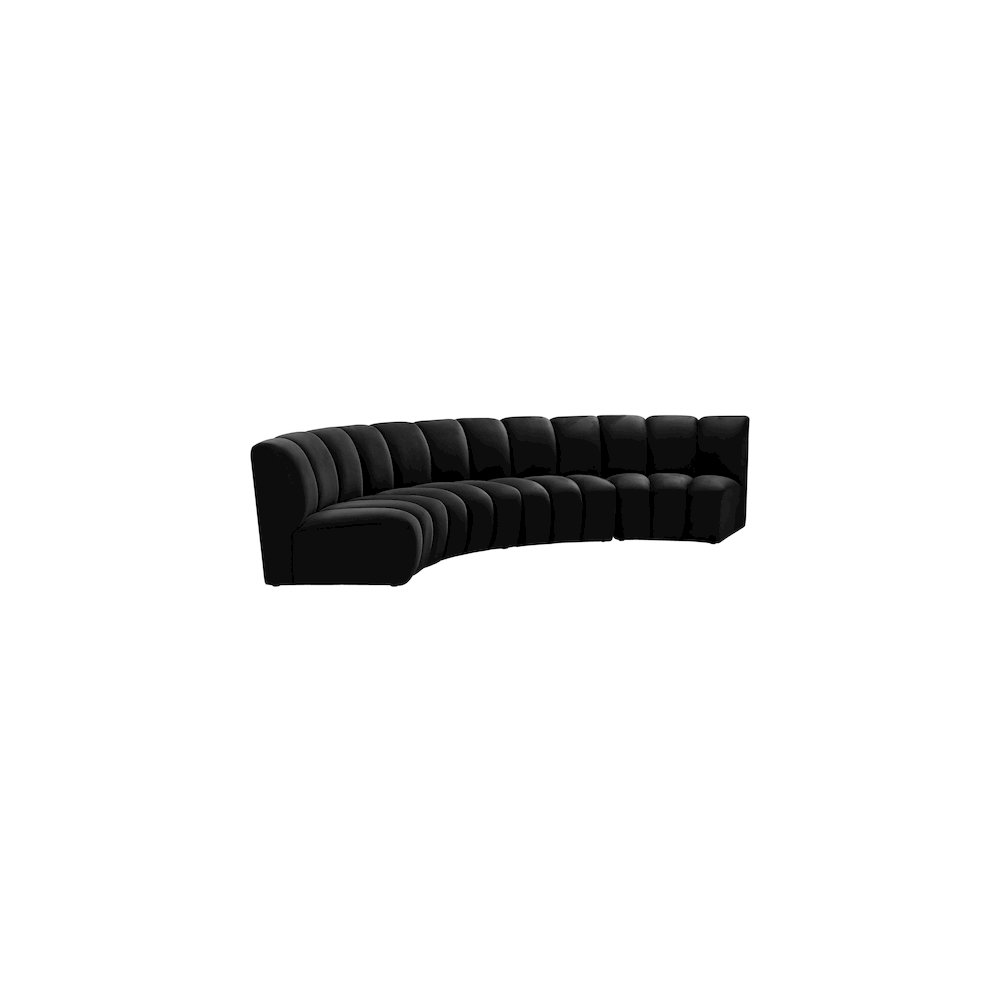 Infinity Black Velvet 4pc. Modular Sectional