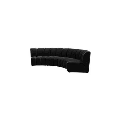 Infinity Black Velvet 4pc. Modular Sectional