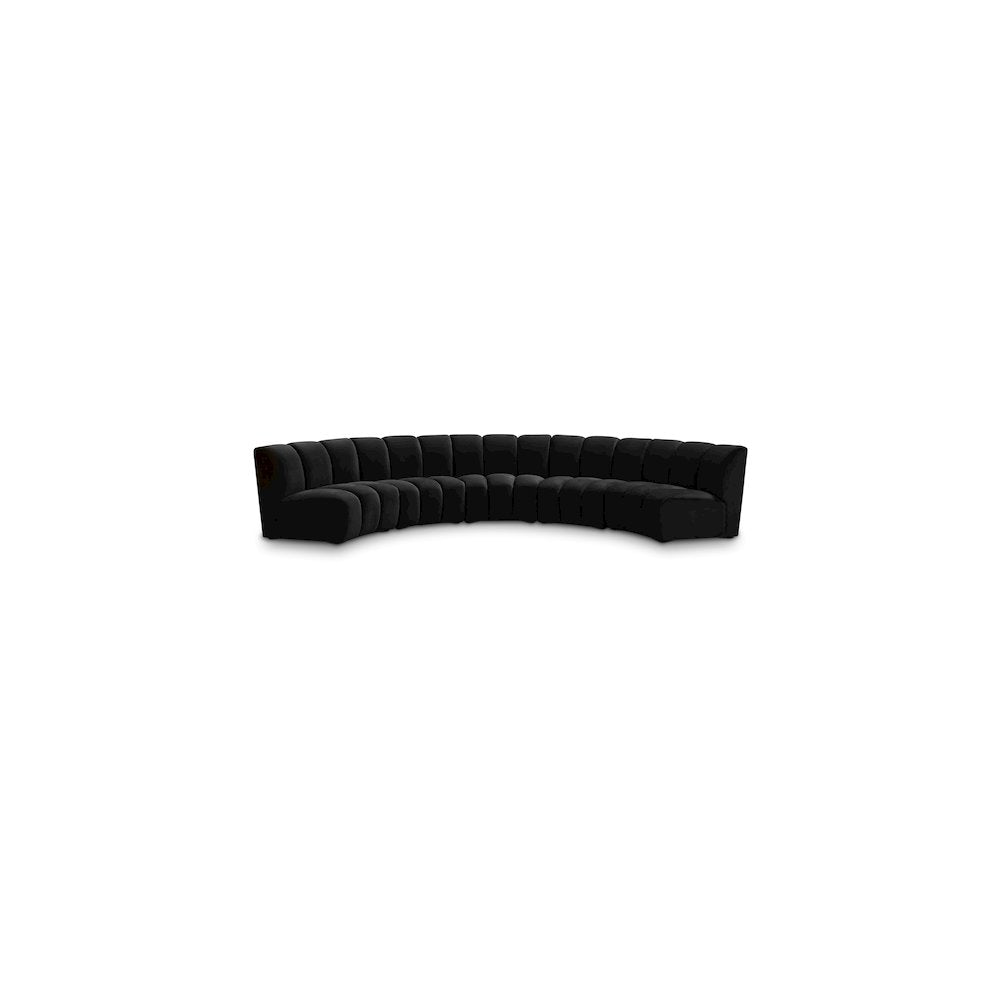 Infinity Black Velvet 5pc. Modular Sectional