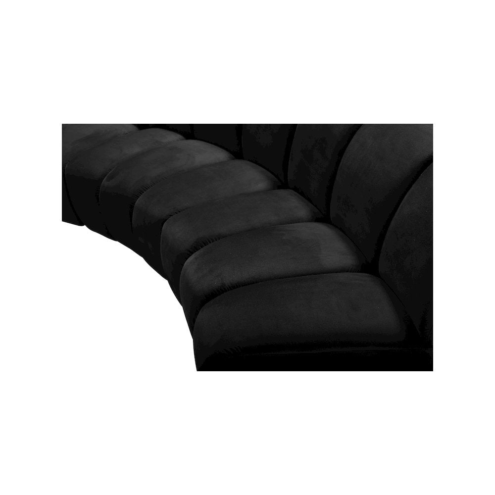 Infinity Black Velvet 5pc. Modular Sectional