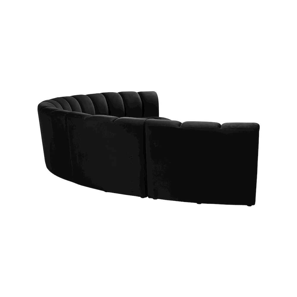 Infinity Black Velvet 6pc. Modular Sectional