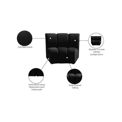 Infinity Black Velvet Modular Chair