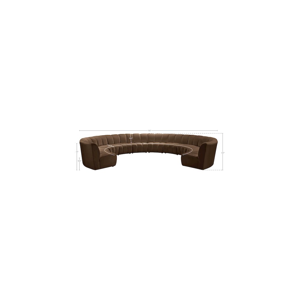 Infinity Brown Velvet 10pc. Modular Sectional