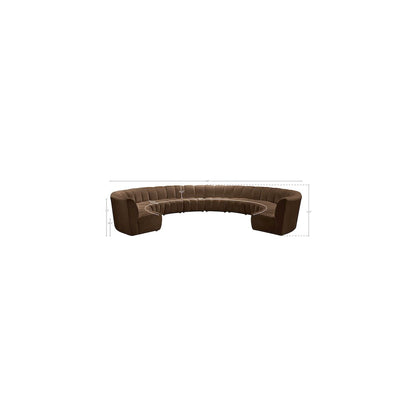 Infinity Brown Velvet 10pc. Modular Sectional
