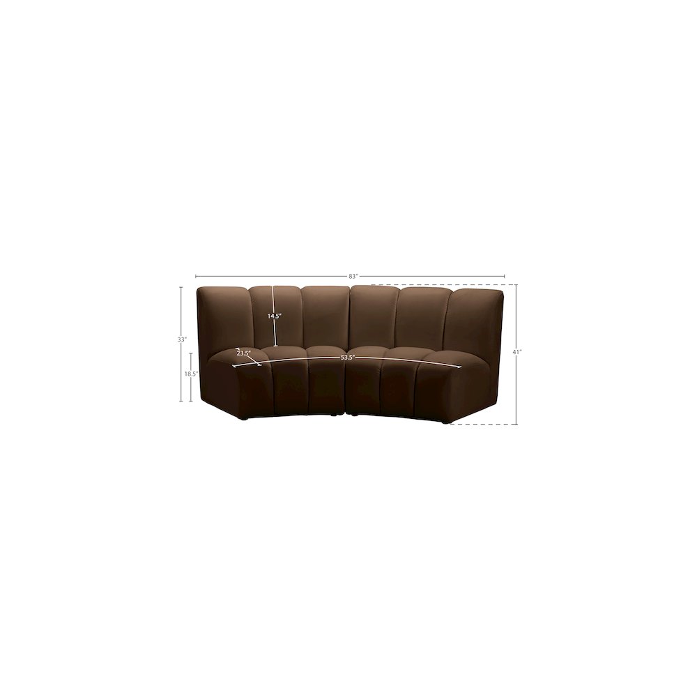 Infinity Brown Velvet 2pc. Modular Sectional