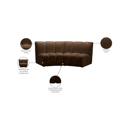 Infinity Brown Velvet 2pc. Modular Sectional