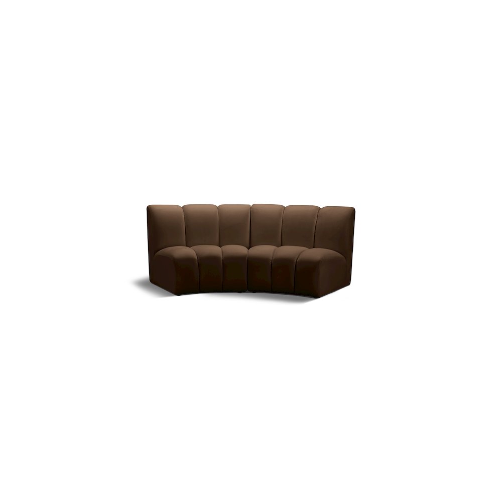Infinity Brown Velvet 2pc. Modular Sectional
