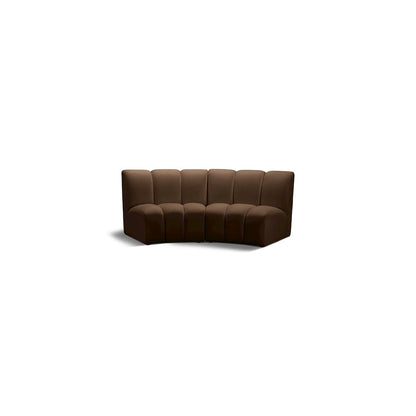 Infinity Brown Velvet 2pc. Modular Sectional