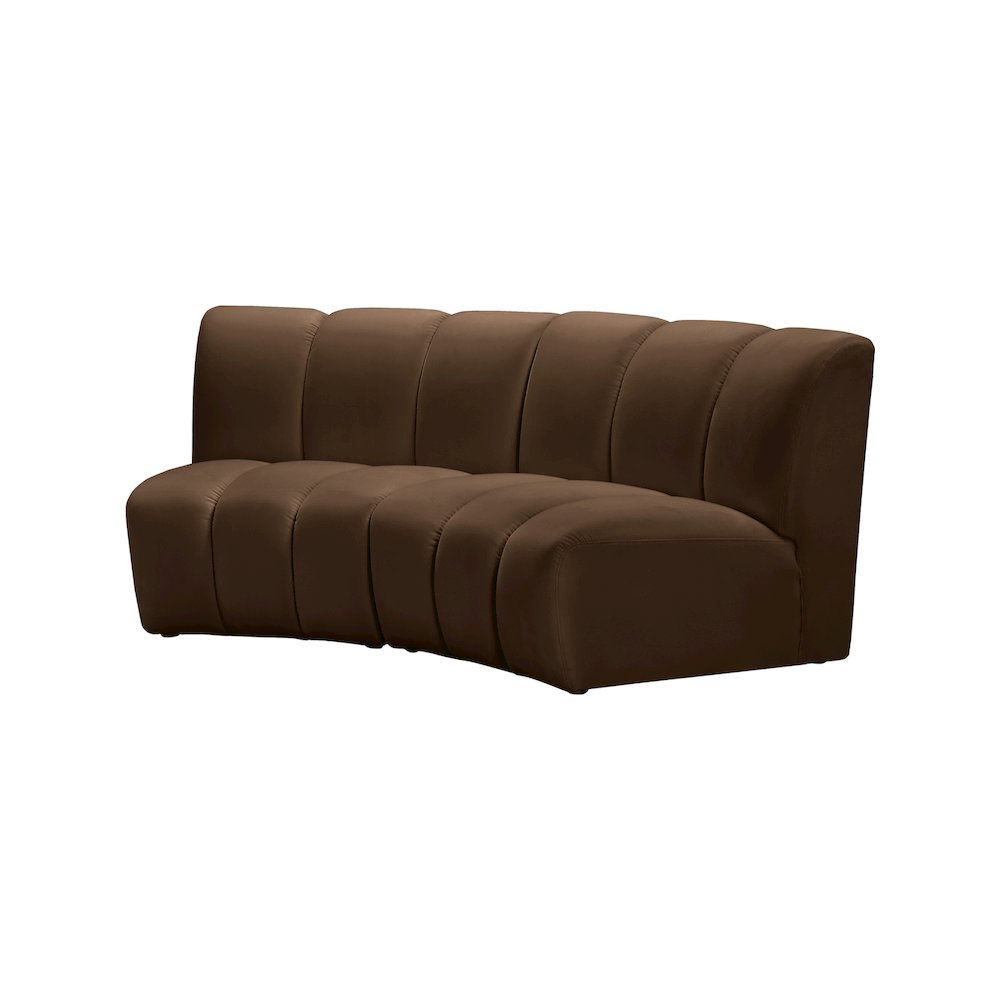 Infinity Brown Velvet 2pc. Modular Sectional