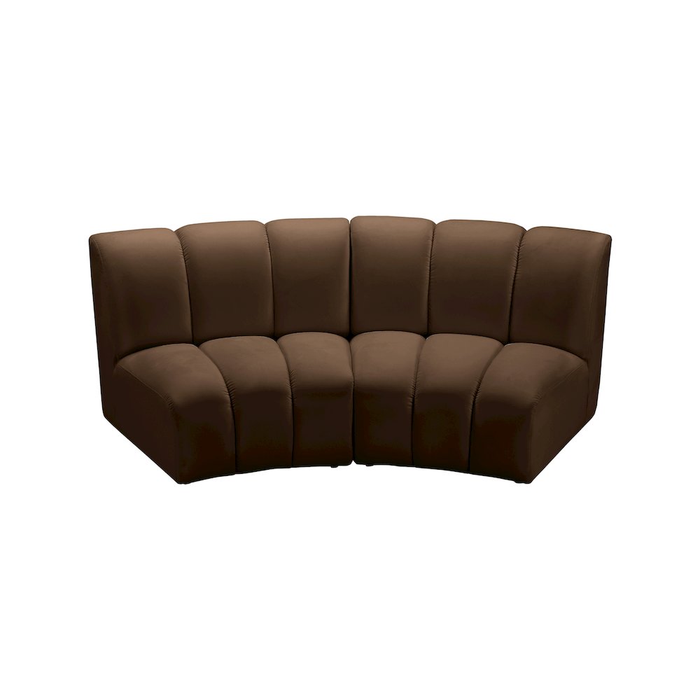 Infinity Brown Velvet 2pc. Modular Sectional