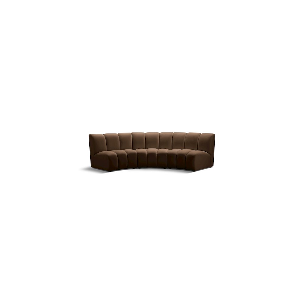 Infinity Brown Velvet 3pc. Modular Sectional