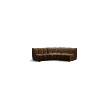 Infinity Brown Velvet 3pc. Modular Sectional