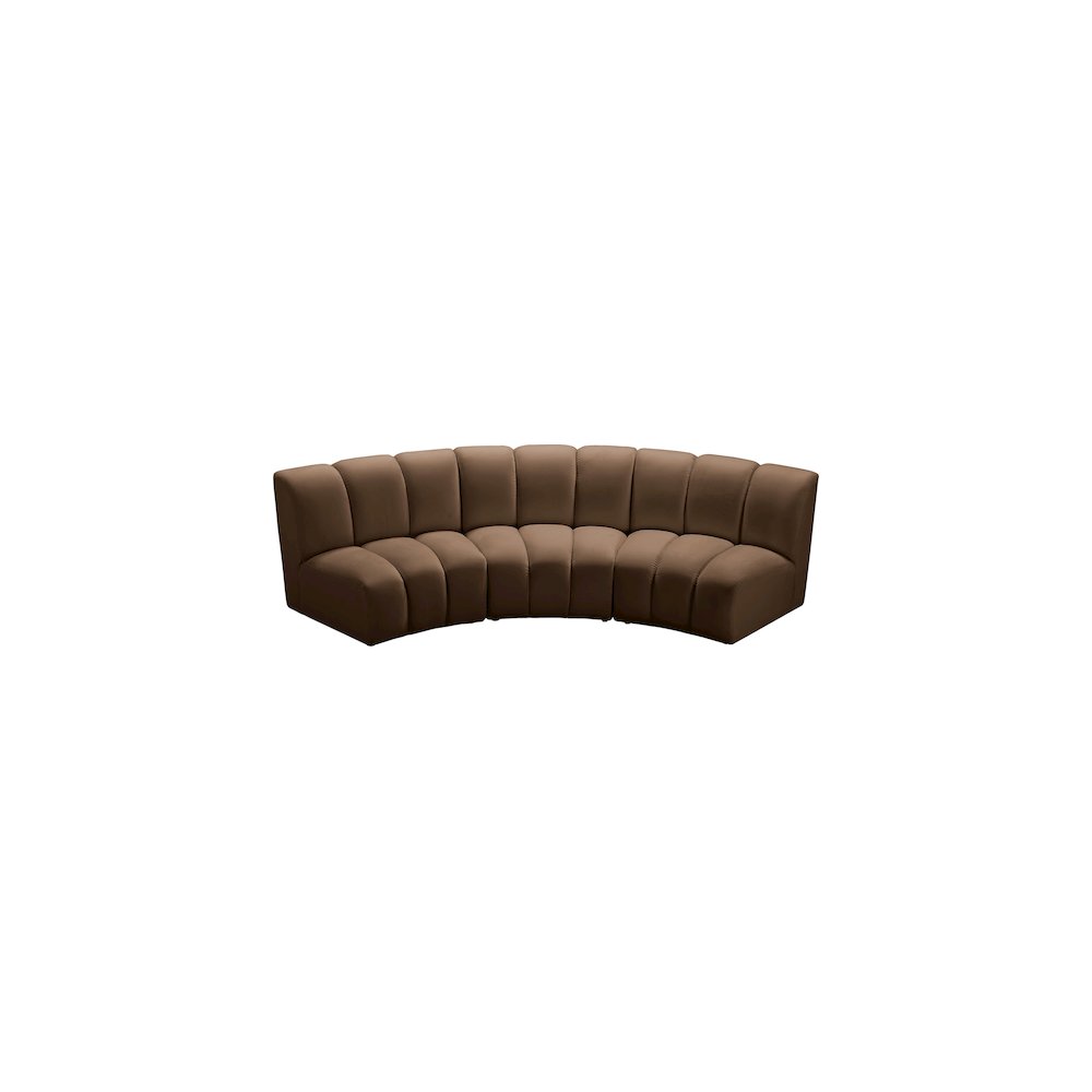 Infinity Brown Velvet 3pc. Modular Sectional