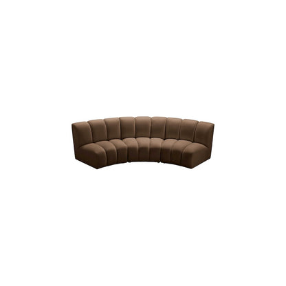 Infinity Brown Velvet 3pc. Modular Sectional