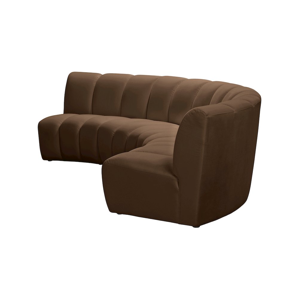 Infinity Brown Velvet 3pc. Modular Sectional