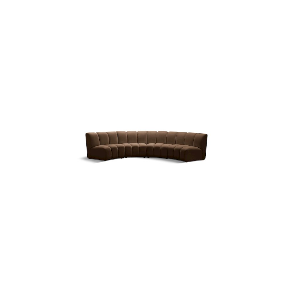 Infinity Brown Velvet 4pc. Modular Sectional