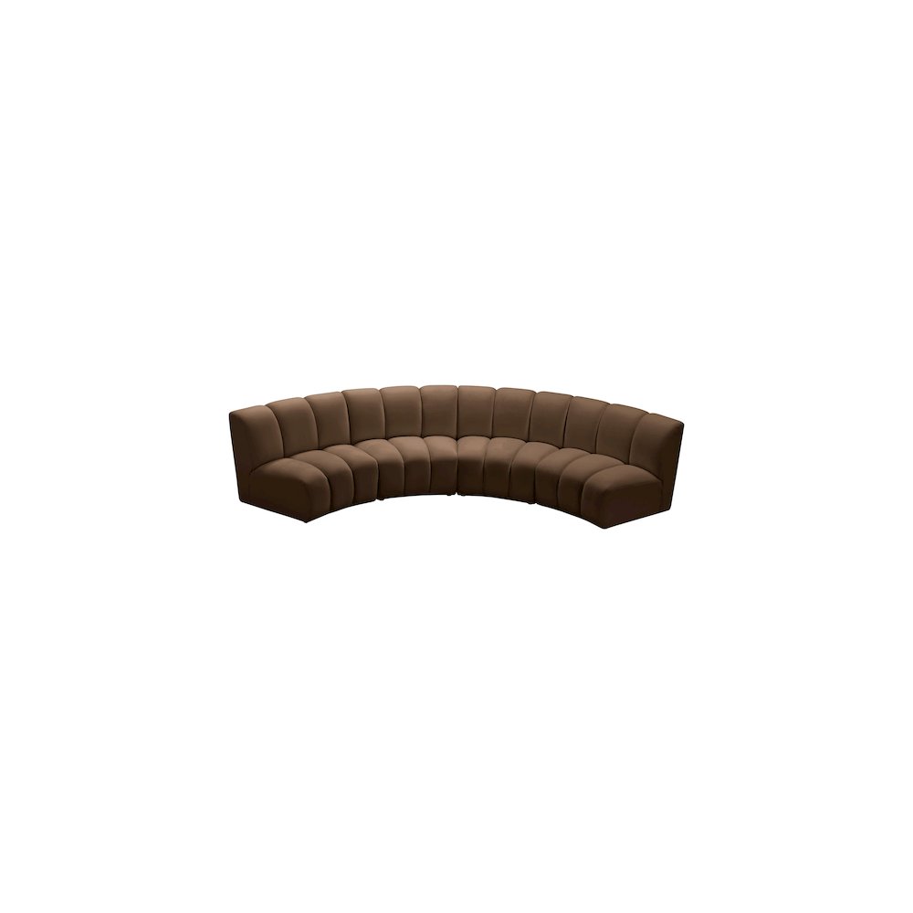 Infinity Brown Velvet 4pc. Modular Sectional