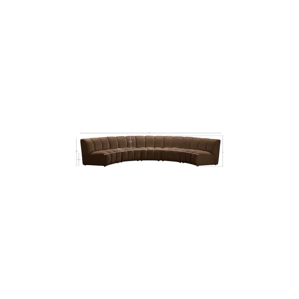 Infinity Brown Velvet 5pc. Modular Sectional