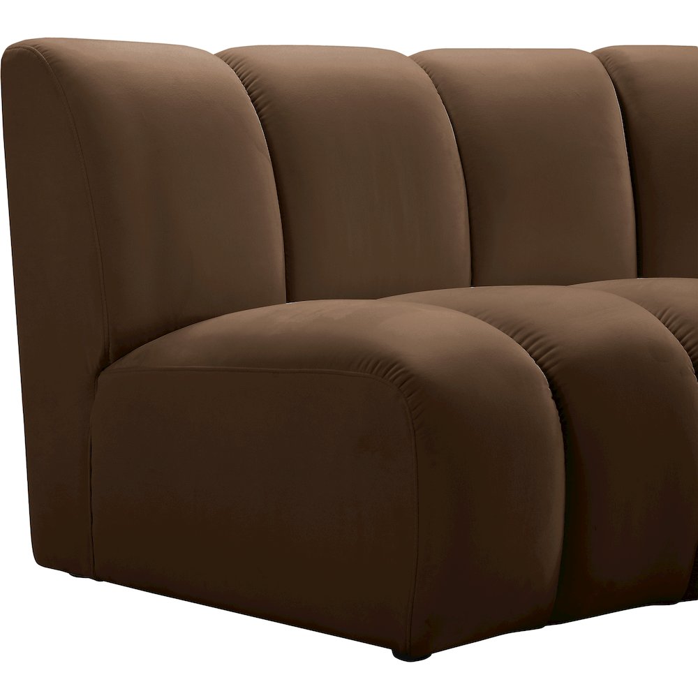 Infinity Brown Velvet 5pc. Modular Sectional