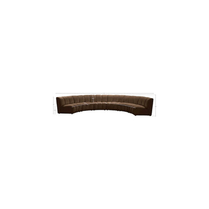 Infinity Brown Velvet 6pc. Modular Sectional