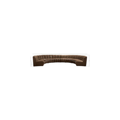 Infinity Brown Velvet 8pc. Modular Sectional