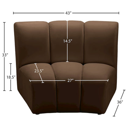 Infinity Brown Velvet Modular Chair