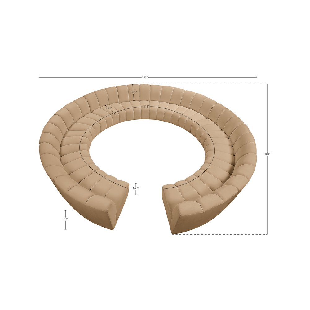 Infinity Camel Velvet 12pc. Modular Sectional