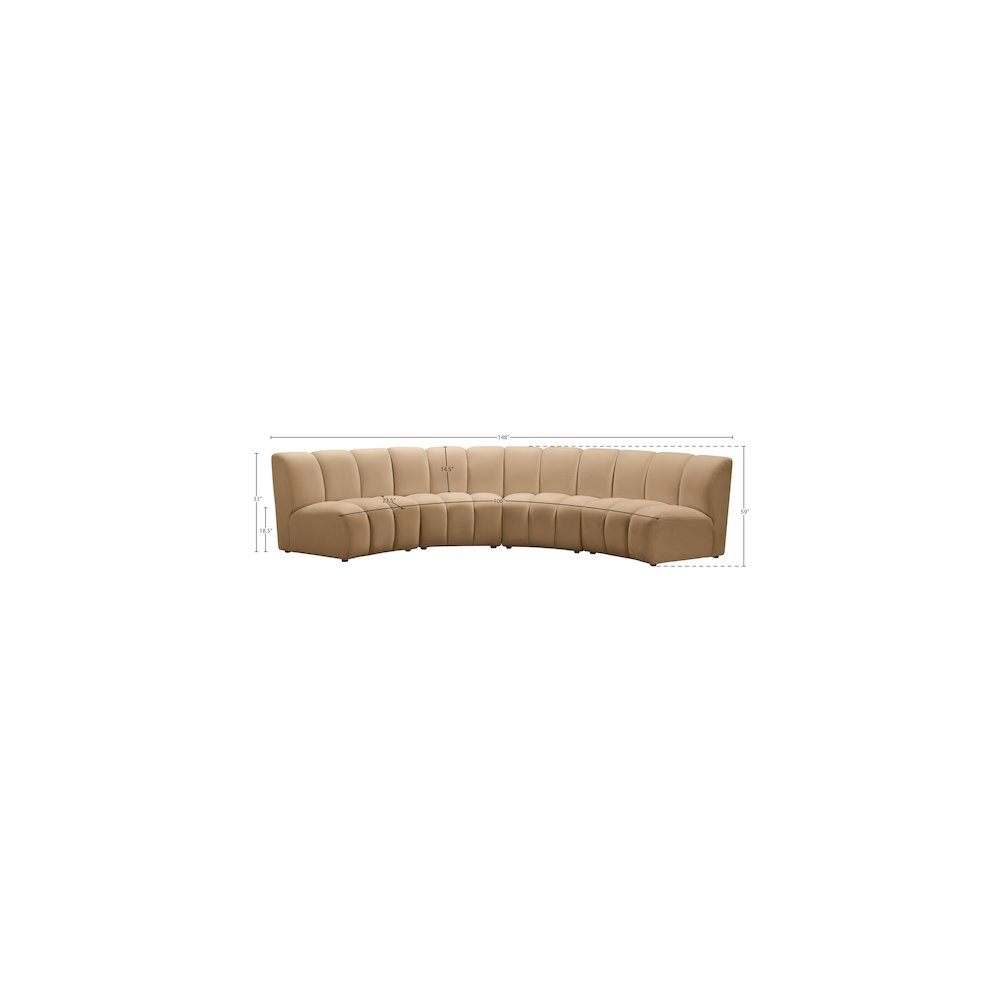 Infinity Camel Velvet 4pc. Modular Sectional