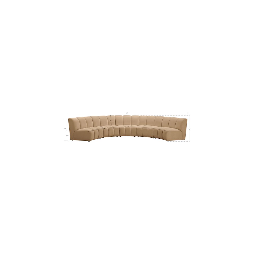Infinity Camel Velvet 5pc. Modular Sectional