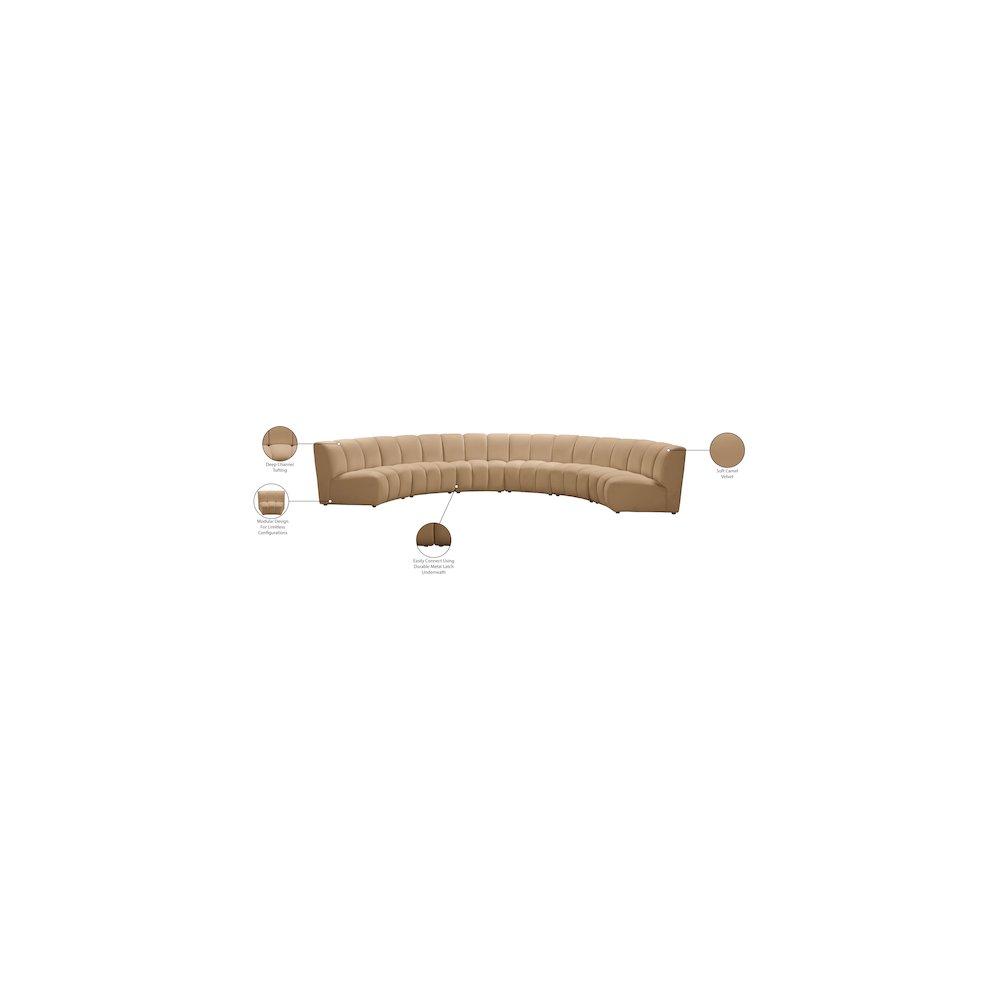 Infinity Camel Velvet 6pc. Modular Sectional