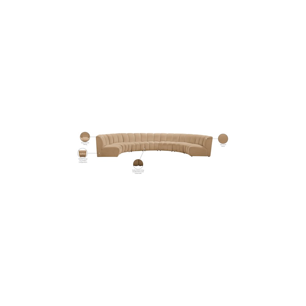 Infinity Camel Velvet 7pc. Modular Sectional