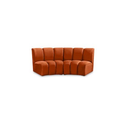 Infinity Cognac Velvet 2pc. Modular Sectional