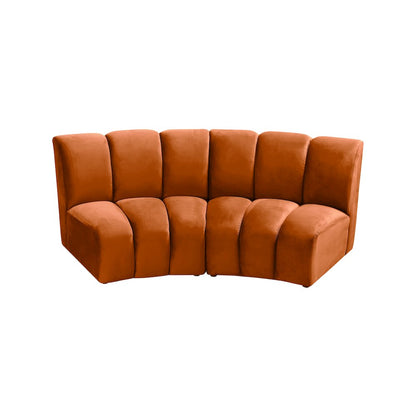 Infinity Cognac Velvet 2pc. Modular Sectional