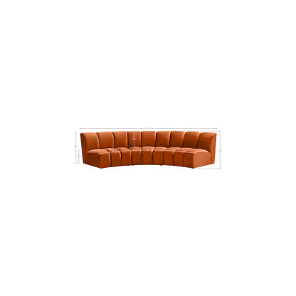 Infinity Cognac Velvet 3pc. Modular Sectional
