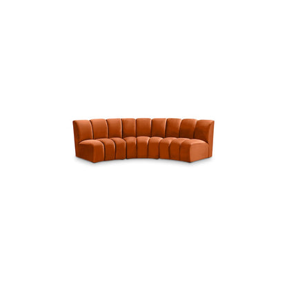 Infinity Cognac Velvet 3pc. Modular Sectional