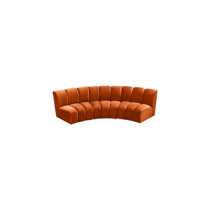 Infinity Cognac Velvet 3pc. Modular Sectional