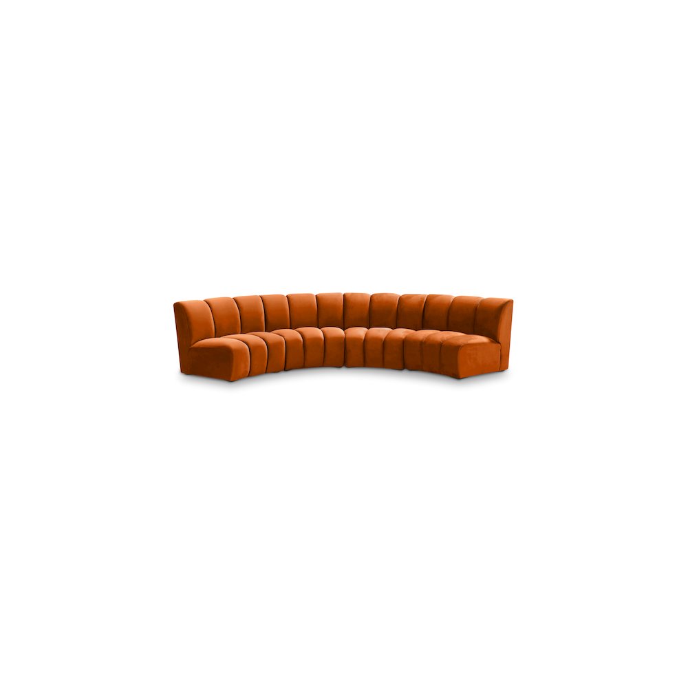 Infinity Cognac Velvet 4pc. Modular Sectional