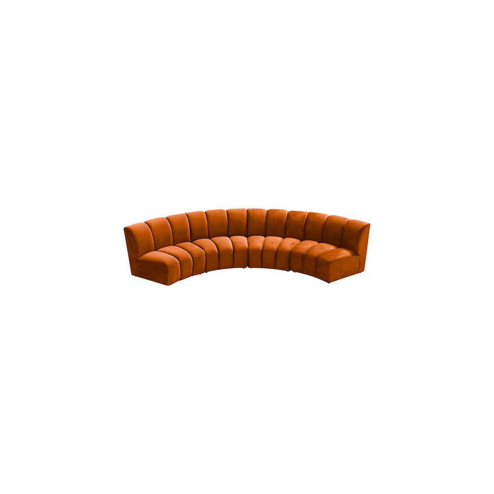 Infinity Cognac Velvet 4pc. Modular Sectional