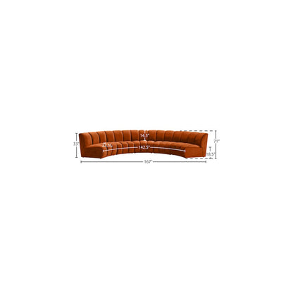 Infinity Cognac Velvet 5pc. Modular Sectional