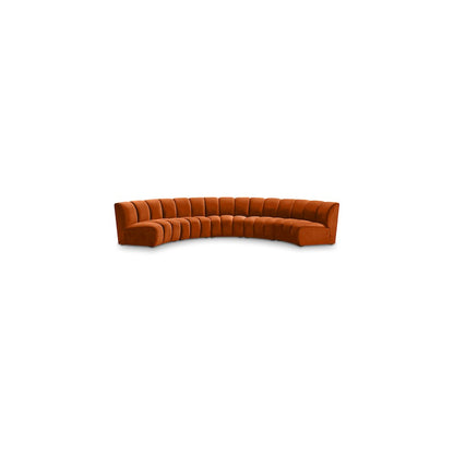 Infinity Cognac Velvet 5pc. Modular Sectional